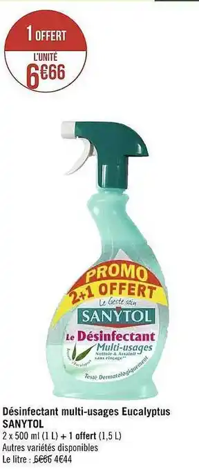 Désinfectant multi-usages eucalyptus sanytol