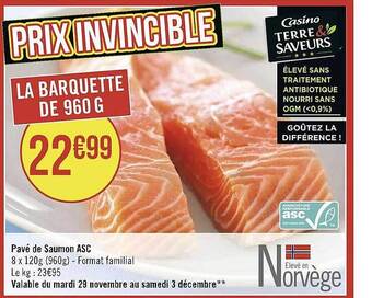 Casino Supermarchés Pavé de saumon asc offre