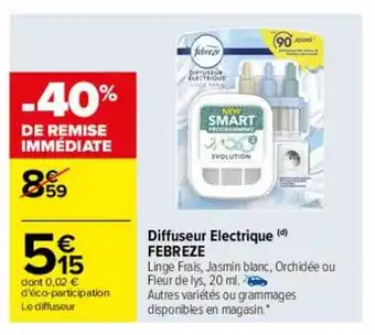 Carrefour Diffuseur électrique febreze offre