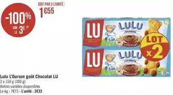 Géant Casino Lulu l'ourson goût chocolat lu offre