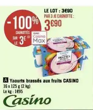 Géant Casino Yaourts brassés aux fruits casino offre