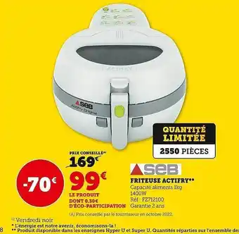 Hyper U Friteuse actifry seb offre
