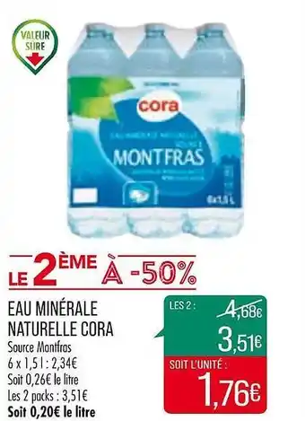 Match Eau minérale naturelle cora source montfras offre