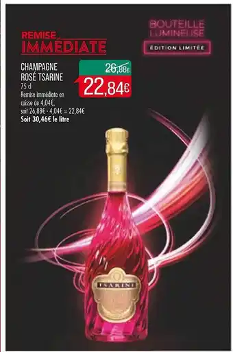 Match Champagne rosé tsarine offre