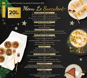 Carrefour Menu le succulent offre