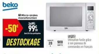 Conforama Mirco-ondes monofonction offre