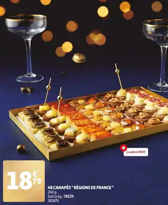 Auchan 48 canapés régions de france offre