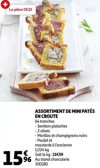 Auchan Assortiment de mini patés en croute offre