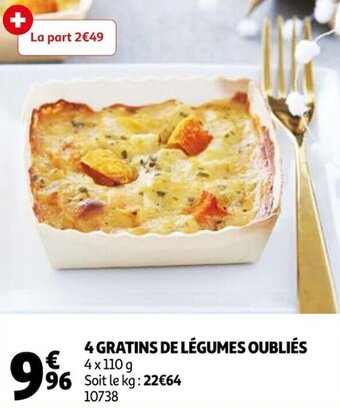 Auchan 4 gratins de légumes oubliés offre