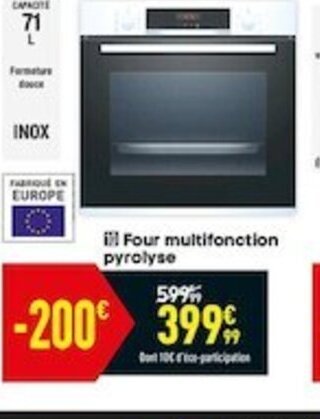Conforama Four multifonction pyrolyse offre