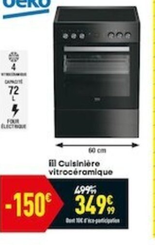 Cuisinière vitrocéramique