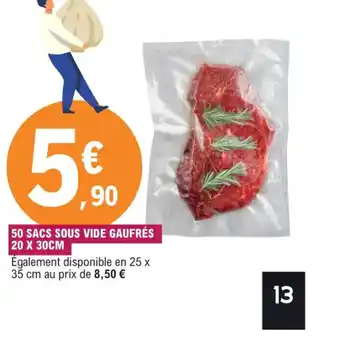 E.Leclerc 50 Sac Sous Vide Gaufres 20x30cm offre