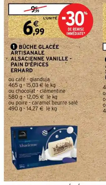 Intermarché Buche Glacee Artisanale Alsacienne Vanille Pain d'Epices Erhard offre