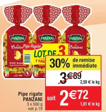 Cora x Carrefour Pipe rigate Panzani offre