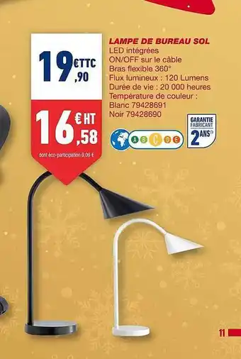 Bureau Vallée Lampe de bureau sol offre