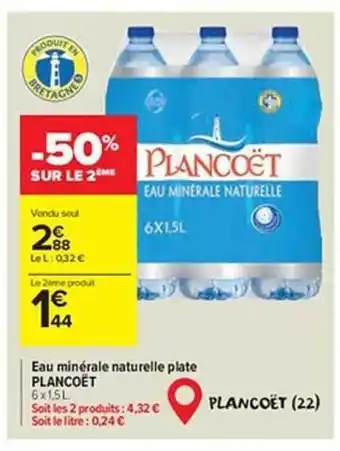 Carrefour Market Eau minérale naturelle plate plancoët offre