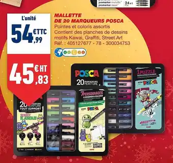 Mallette de 20 marqueurs posca
