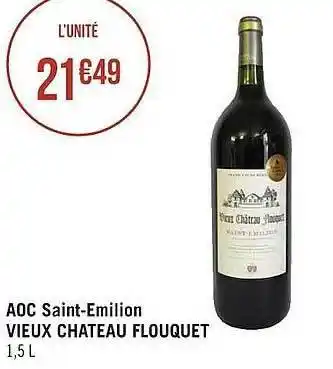 Casino Supermarchés Aoc saint-émilions vieux château flouquet offre