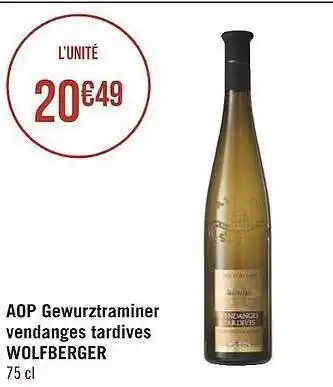 Aop gewurztraminer vendanges tartives wolfberger