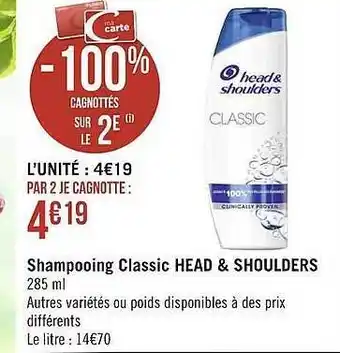 Shampooing classic head & shoulders