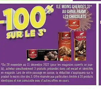 Casino Supermarchés Chocolats côte d'or offre