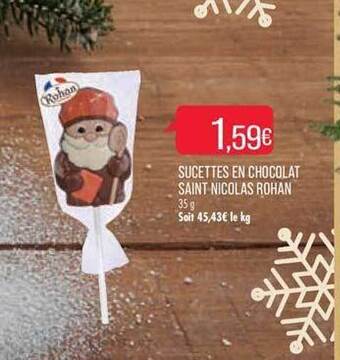 Match Sucettes en chocolat saint nicolas rohan offre
