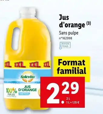 Lidl Jus d'orange offre