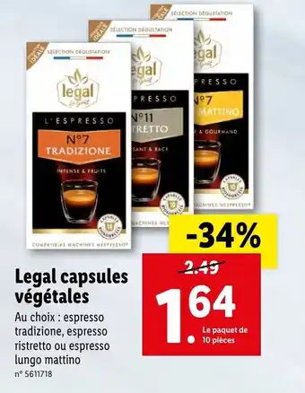 Legal capsules végétales