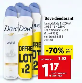 Lidl Dove déodorant offre