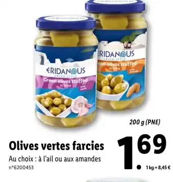 Lidl Olives vertes farcies offre