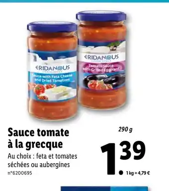 Lidl Sauce tomate à la grecque offre