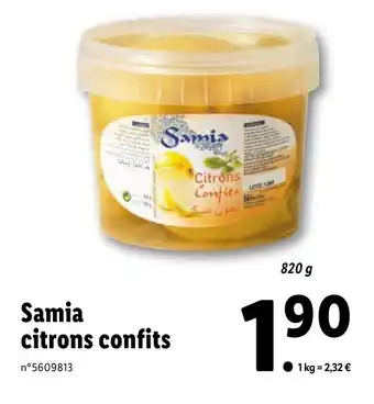 Lidl Samia citrons confits offre