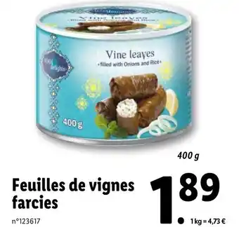 Lidl Feuilles de vignes farcies offre