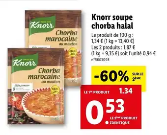 Lidl Knorr soupe chorba halal offre