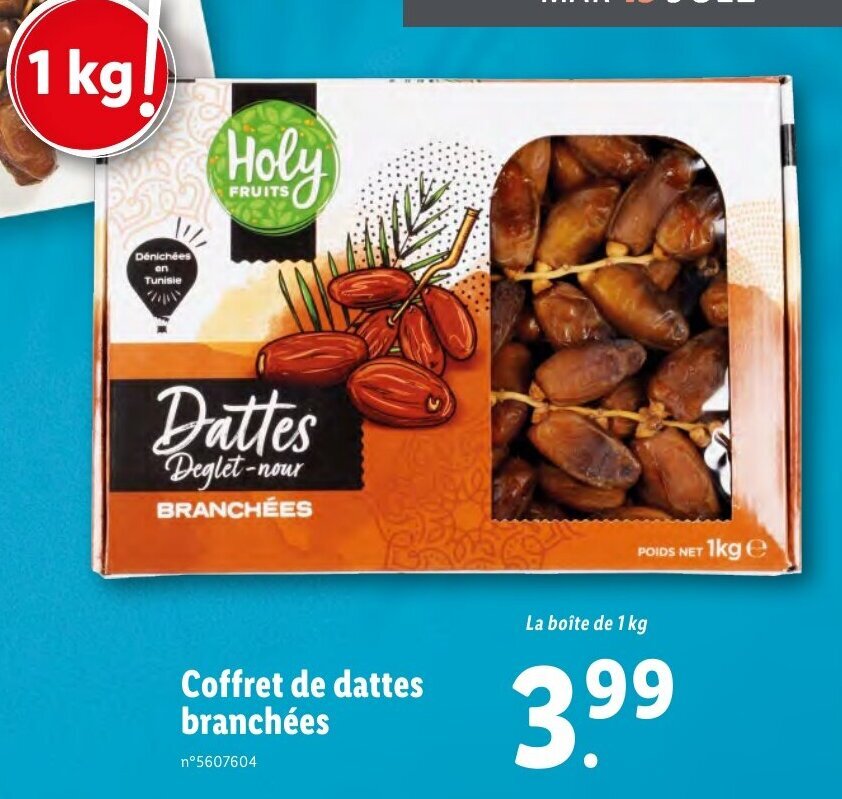 Promo Coffret de dattes branchées chez Lidl