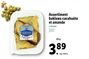 Lidl Assortiment baklawa cacahuète et amande offre