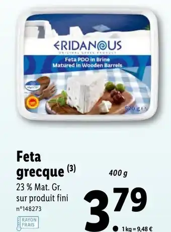 Lidl Feta grecque offre
