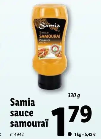 Lidl Samia sauce samouraï offre