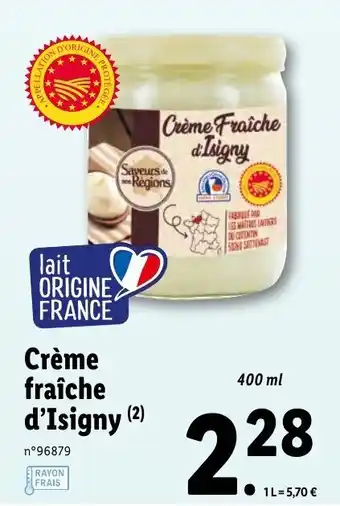 Lidl Crème fraîche d'isigny offre