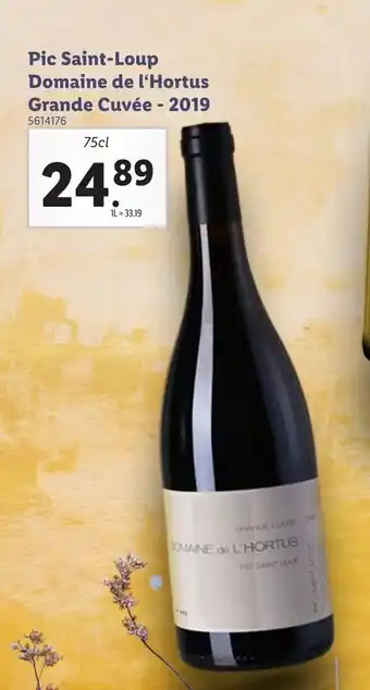 Lidl Pic saint-loup domaine de l'hortus grande cuvée offre