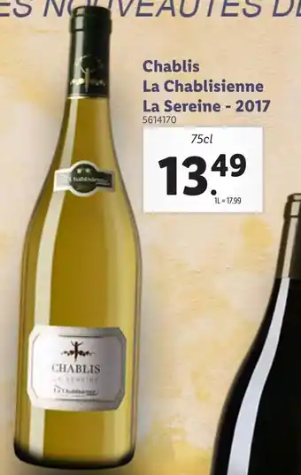 Lidl Chablis la chablisienne la sereine offre