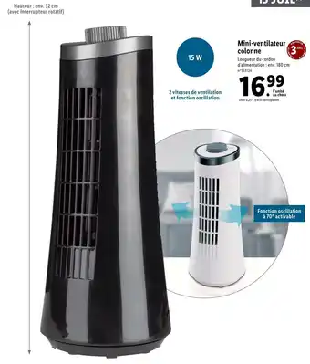 Lidl Mini-ventilateur colonne offre