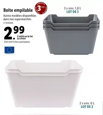 BoĂźte empilable