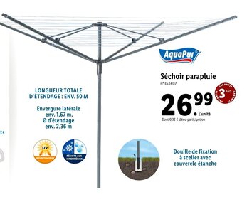 Lidl Séchoir parapluie offre