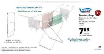 Lidl Étendoir à linge offre