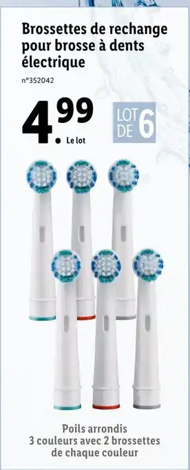 Lidl Brossettes de rechange pour brosse à dents électrique offre