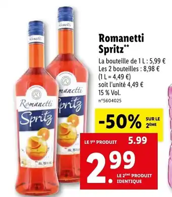 Lidl Romanetti spritz offre