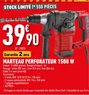 Brico Cash Marteau perforateur 1500 W offre