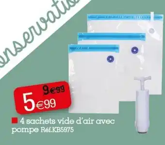 4 Sachets Vide d'Air Avec Pompe