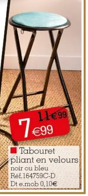Kandy Tabouret Pliant En Velours offre